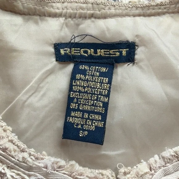 Request Blazer Jacket Beige Tan Size Small - Picture 6 of 8